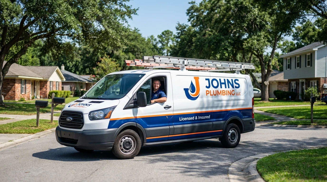 Johns Plumbing LLC service van in Altoona, PA